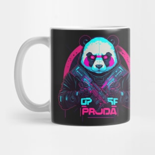 Cyberpunk Cyborg Panda With Guns Mug